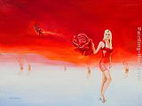 Heaven Canvas Paintings - Red rose from heaven